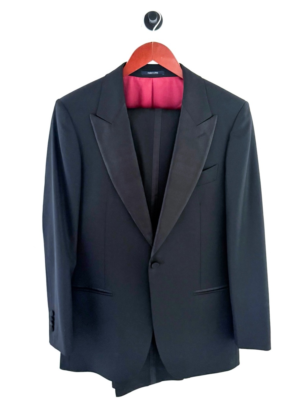 Suitsupply New Verona Men's Black Satin Lapel Tuxedo Suit Jacket Pants 38R